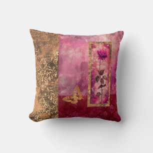 Hete roze roos grunge stijl bloemen kussen