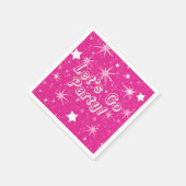 Hete Roze Sparkle Stars Laten we gaan feestje Verj Servet (Hoek)