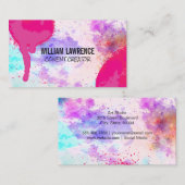 Hete roze spuitverf | Artistieke achtergrond Visitekaartje (Voorkant / Achterkant)