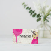 Hete Roze Spuitverf | Schilderskwast Kunst Visitekaartje (Staand voorkant)