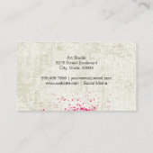 Hete Roze Spuitverf | Schilderskwast Kunst Visitekaartje (Achterkant)