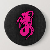 Hete Roze Steenbok Ronde Button 4,0 Cm (Voorkant)