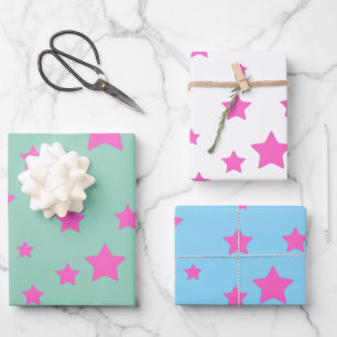 Hete roze ster meisjes   Elke achtergrondkleur Inpakpapier Vel