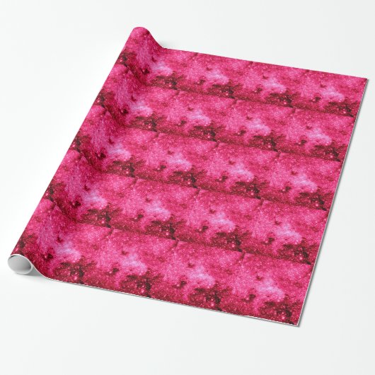 Hete Roze Sterren Cadeaupapier (Uitgerold)