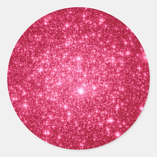 Hete Roze Sterren Ronde Sticker (Voorkant)