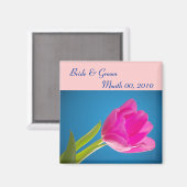 Hete Roze Tulp Magneet (Voorkant / Achterkant)