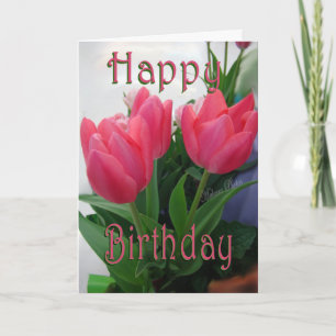 Hete roze tulpen kaart