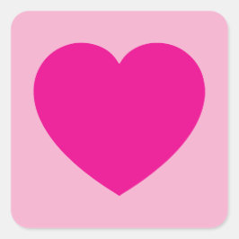 Hete Roze Valentijnse Hart Vierkante Sticker
