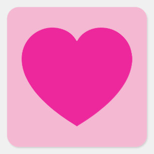 Hete Roze Valentijnse Hart Vierkante Sticker