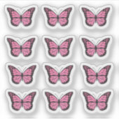 Hete roze vlinders sticker (Voorkant)
