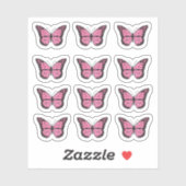 Hete roze vlinders sticker (Vel)