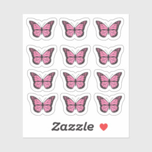 Hete roze vlinders sticker