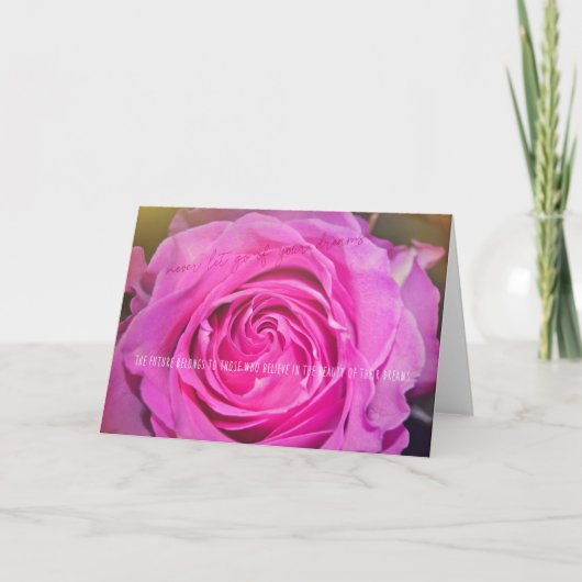HETE ROZE WENSKAART BEDANKKAART (Voorkant)