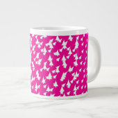 Hete roze witte bomen grote koffiekop (Voorkant rechts)