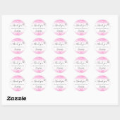 Hete roze witte confetti bedankt ronde sticker (Vel)