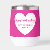 Hete roze witte hart Valentijnsdag (Voorkant)