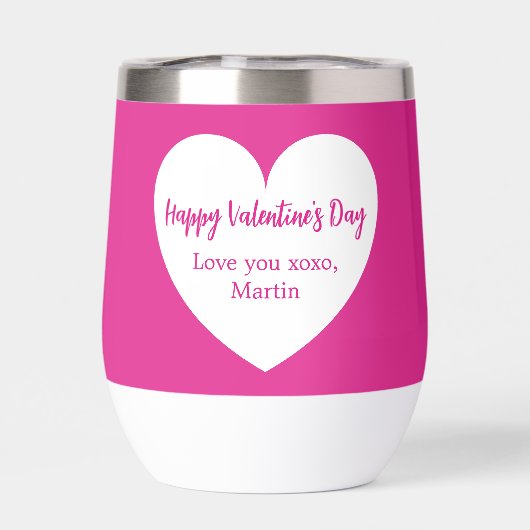 Hete roze witte hart Valentijnsdag (Achterkant)