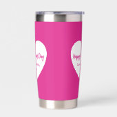 Hete roze witte hart Valentijnsdag Geïsoleerde Drinkbeker (Links)