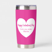 Hete roze witte hart Valentijnsdag Geïsoleerde Drinkbeker (Voorkant)