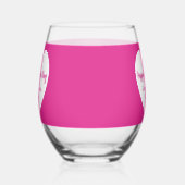 Hete roze witte hart Valentijnsdag Wijnglas Zonder Voet (Links)