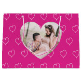 Hete roze witte harten foto Valentijnsdag Groot Cadeauzakje (Voorkant)