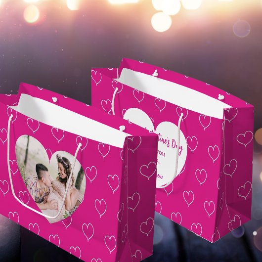 Hete roze witte harten foto Valentijnsdag Groot Cadeauzakje