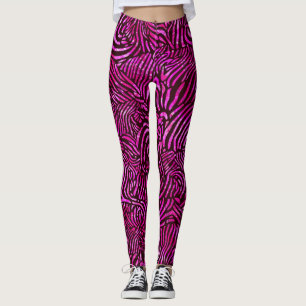 Hete roze Zibra Stripes Leggings