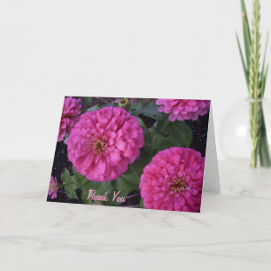 Hete Roze Zinnia Thank u Bedankkaart