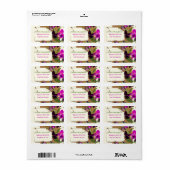  hete roze zoete erwtenbloemen trouwlabel etiket (Full Sheet)