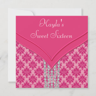 Hete Roze Zoete Partij 16 van het Damast Kaart