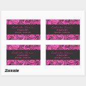 Hete Roze & Zwarte Vloeibare Swirlz Rechthoekige Sticker (Vel)