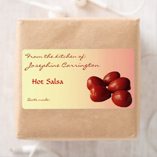 Hete Salsa-Inbliketiketten Etiket (Insitu)