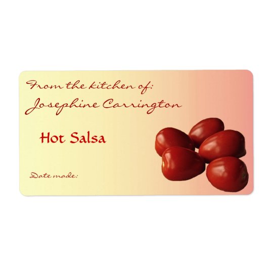 Hete Salsa-Inbliketiketten Etiket (Voorkant)