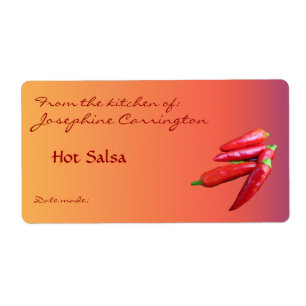 Hete Salsa-Inbliketiketten Etiket