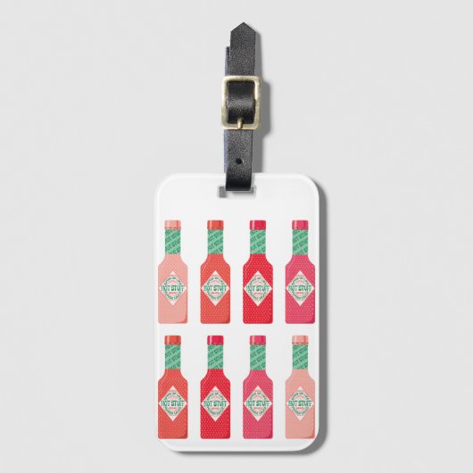 Hete Saus Flessen Heet Spicy Stuff Gift Bagagelabel (Voorkant (verticaal))