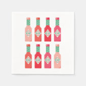 Hete Saus Flessen Heet Spicy Stuff Gift Servet (Voorkant)