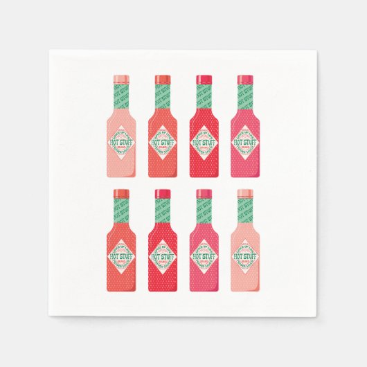 Hete Saus Flessen Heet Spicy Stuff Gift Servet (Voorkant)