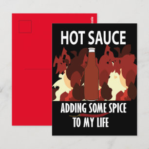 Hete saus ketchup vuur rode chilipeper briefkaart