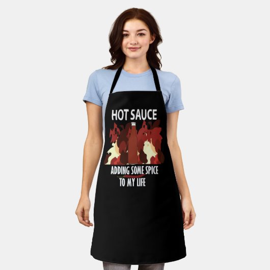 Hete Saus Ketchup Vuur Rode Chilipeper Schort (Gedragen)