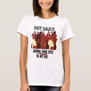 hete saus ketchup vuur rode chilipeper t-shirt