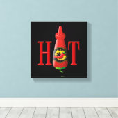 hete sausfles canvas afdruk (Insitu (Houten vloer))