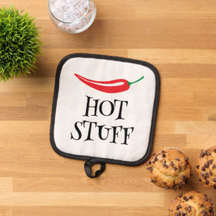 Hete Spul grappige pittige rode cayenne chilipeper Pannenlap