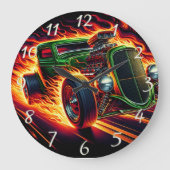 Hete staaf die bij zonsondergang door vlammen raas grote klok (Voorkant)