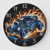 hete staaf racen langs een vurig spoor grote klok (Voorkant)