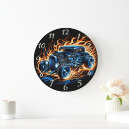  hete staaf racen langs een vurig spoor grote klok