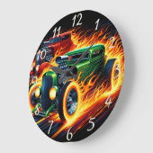  hete staven racen door vlammen bij schemering grote klok (Hoek)