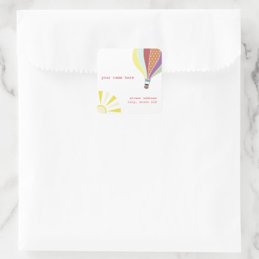 Hete Sticker van het Luchtballonadres (Tas)