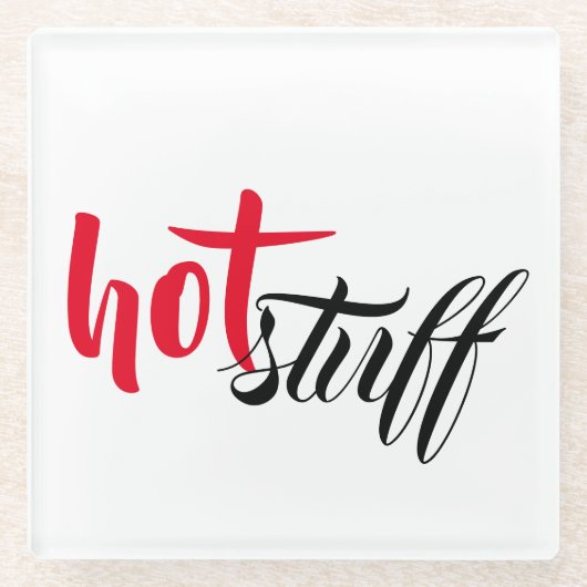 Hete Stuff Glazen Onderzetter (Voorkant)