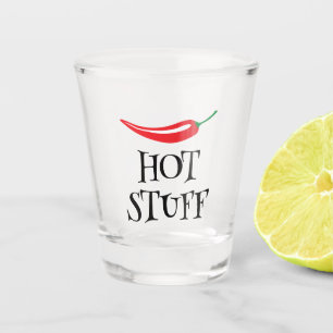 Hete Stuff grappige pittige rode cayenne chilipepe Shot Glas