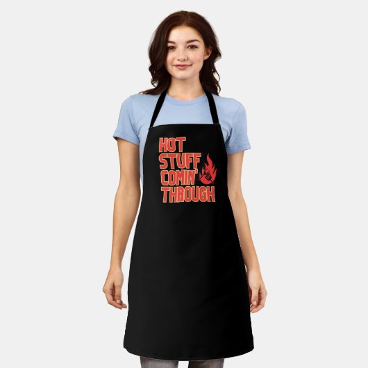 Hete Stuff Komt Door Grappige Barbecue Vader Schort (Gedragen)